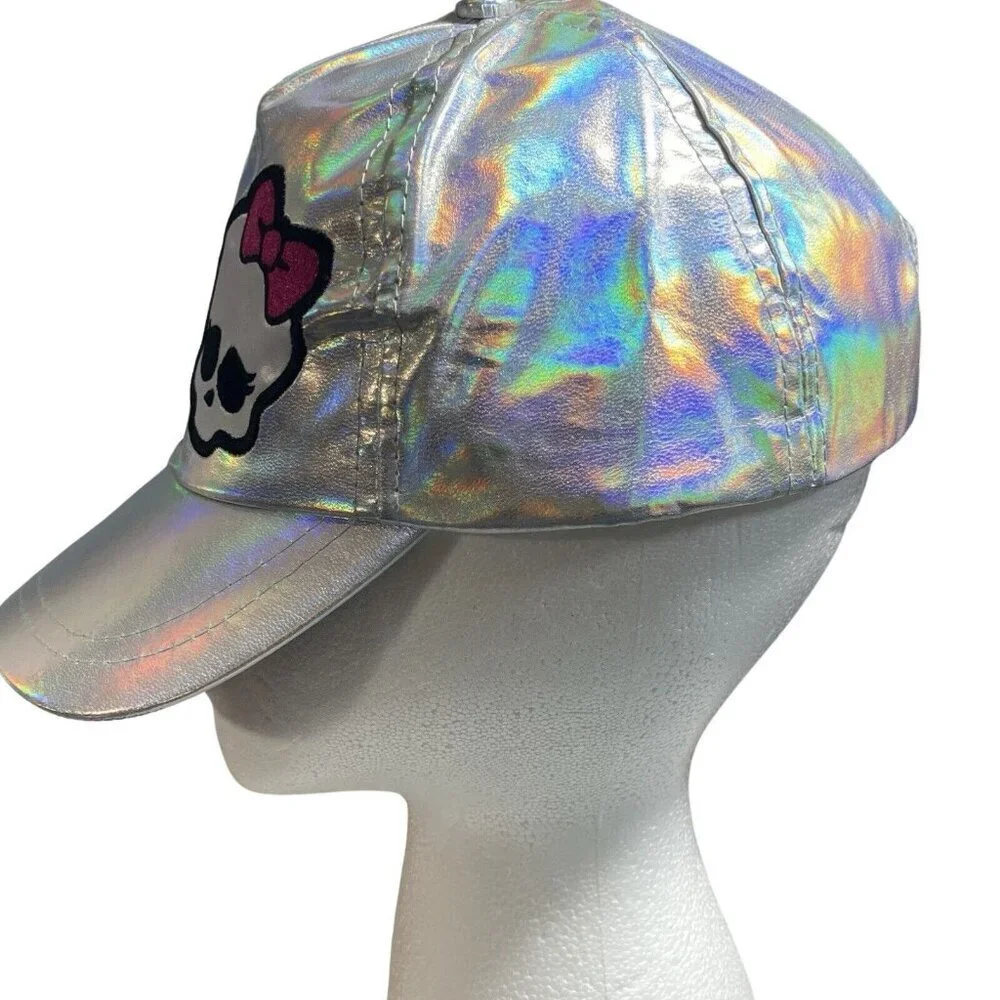 MONSTER HIGH‎ Girls Shiny Silver Cap Logo Skull One Size (4-16) Adjustable NEW